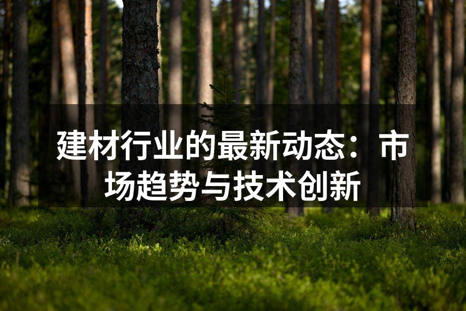 建材行业的最新动态：市场趋势与技术创新